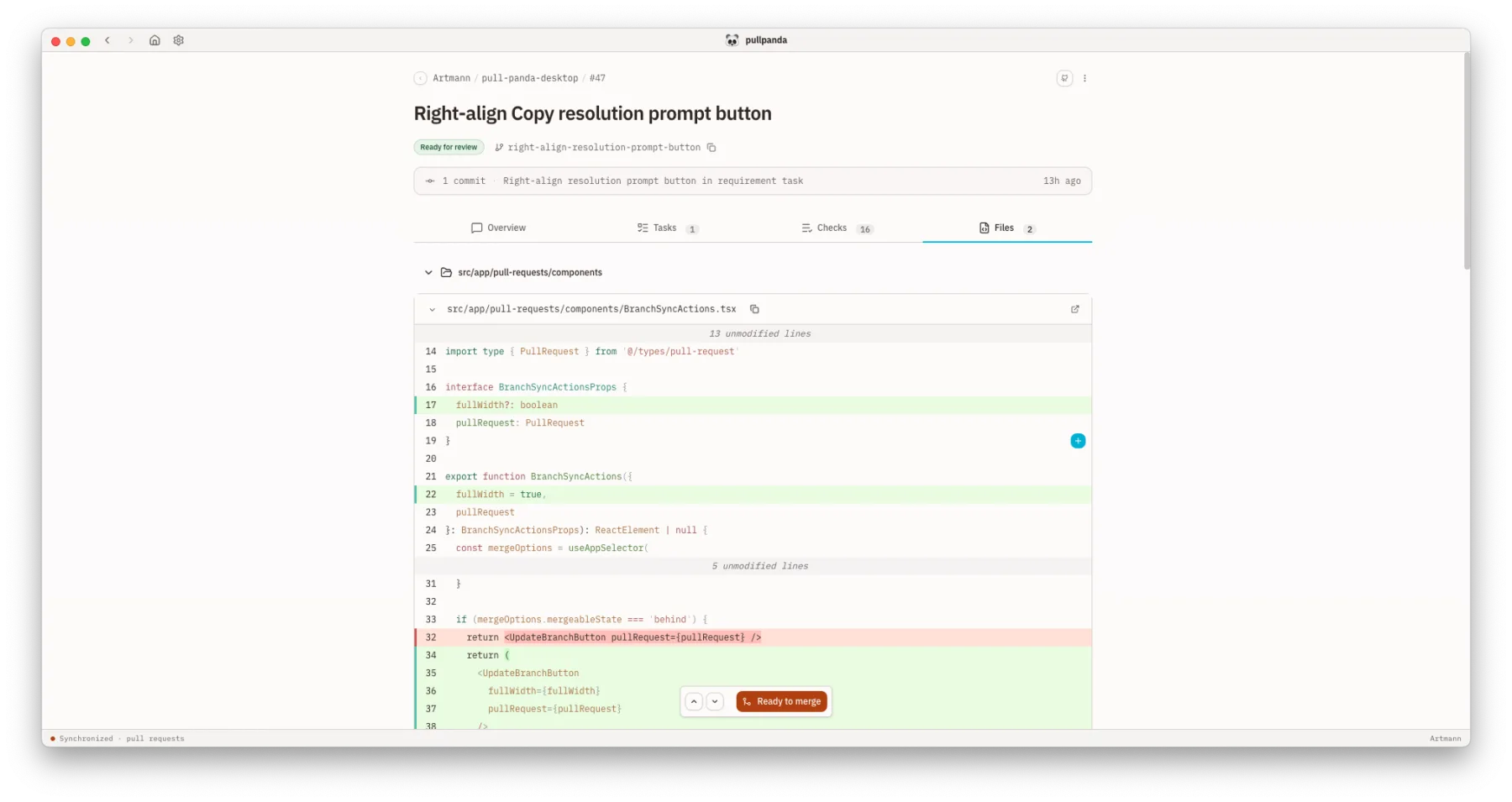 Pull Panda diff view in light theme
